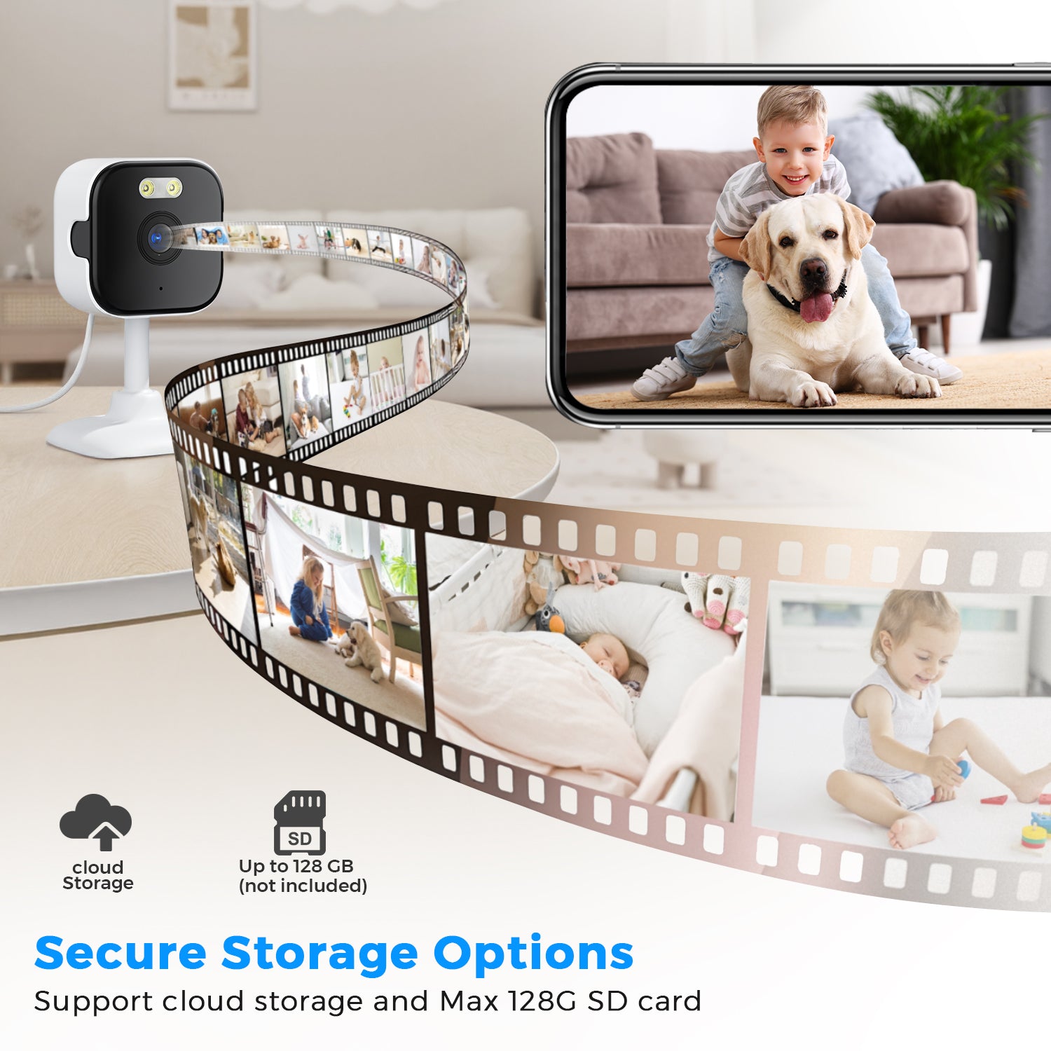 5MP / 2MP / 8MP 4K Mini WiFi Smart Home Security Camera HD Motion Detection Two-way Audio O-KAM Pro App & Support Alexa Google