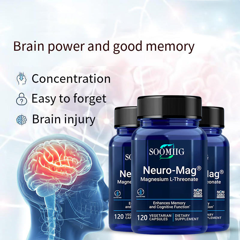 Soomiig Magnesium L-Threonate 2000 Mg, Memory and Cognitive Function Supplement, Fatigue Relief, Brain Health Supplement