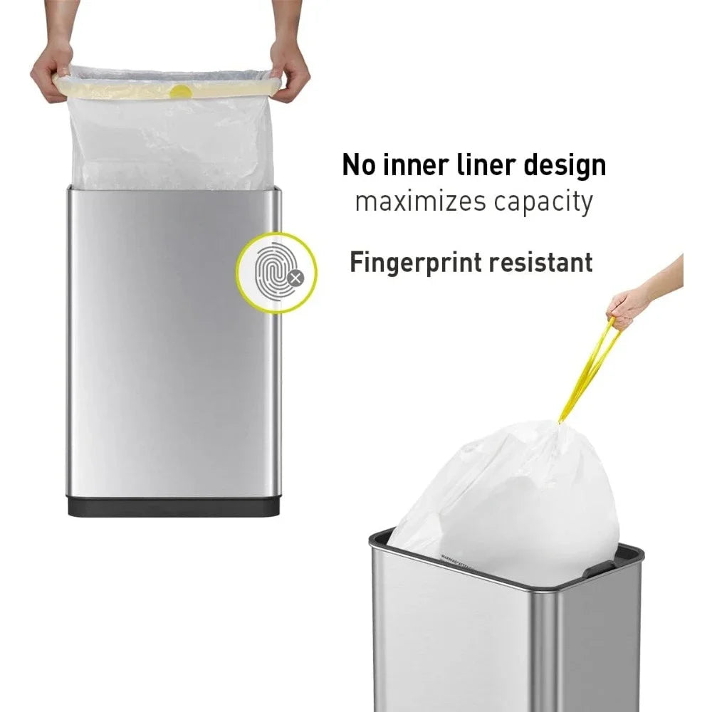Touchless Motion Sensor Trash Can 50L Stainless Steel