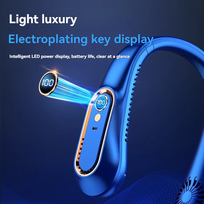 Portable Neck Bladeless Fan - USB Rechargeable & Silent