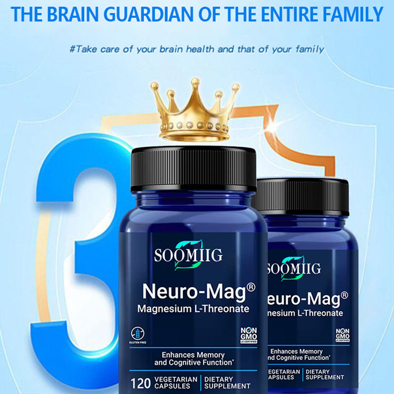 Soomiig Magnesium L-Threonate 2000 Mg, Memory and Cognitive Function Supplement, Fatigue Relief, Brain Health Supplement