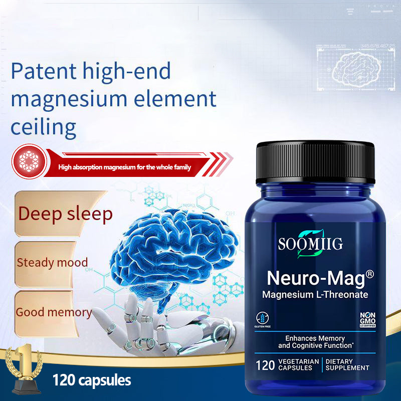 Soomiig Magnesium L-Threonate 2000 Mg, Memory and Cognitive Function Supplement, Fatigue Relief, Brain Health Supplement