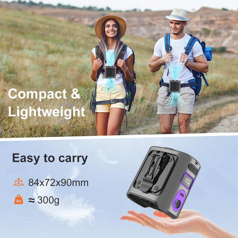 Portable Cooling Waist Fan 8000mAh USB Neck Fan Rechargeable