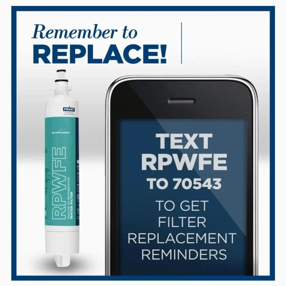 GE Refrigerator Water Filter Replacement, High Capacity RPWFE/PFE/GFE Series, NSF Certified, Easy Install, 6-Month Lifespan