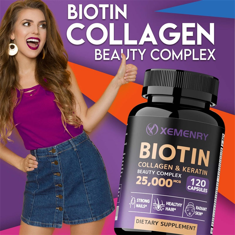 Biotin Collagen Keratin Capsules - Boost Hair, Skin & Nails