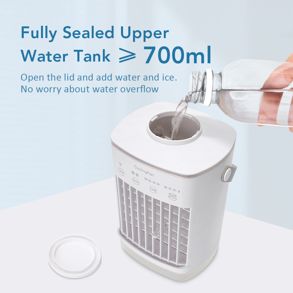 Desktop Air Cooler: LED Night Light & Portable Humidifier