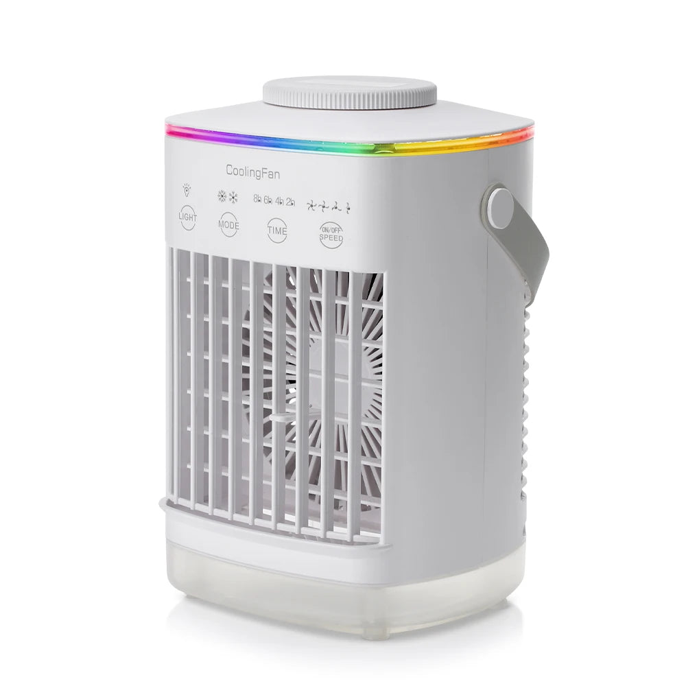 Desktop Air Cooler: LED Night Light & Portable Humidifier