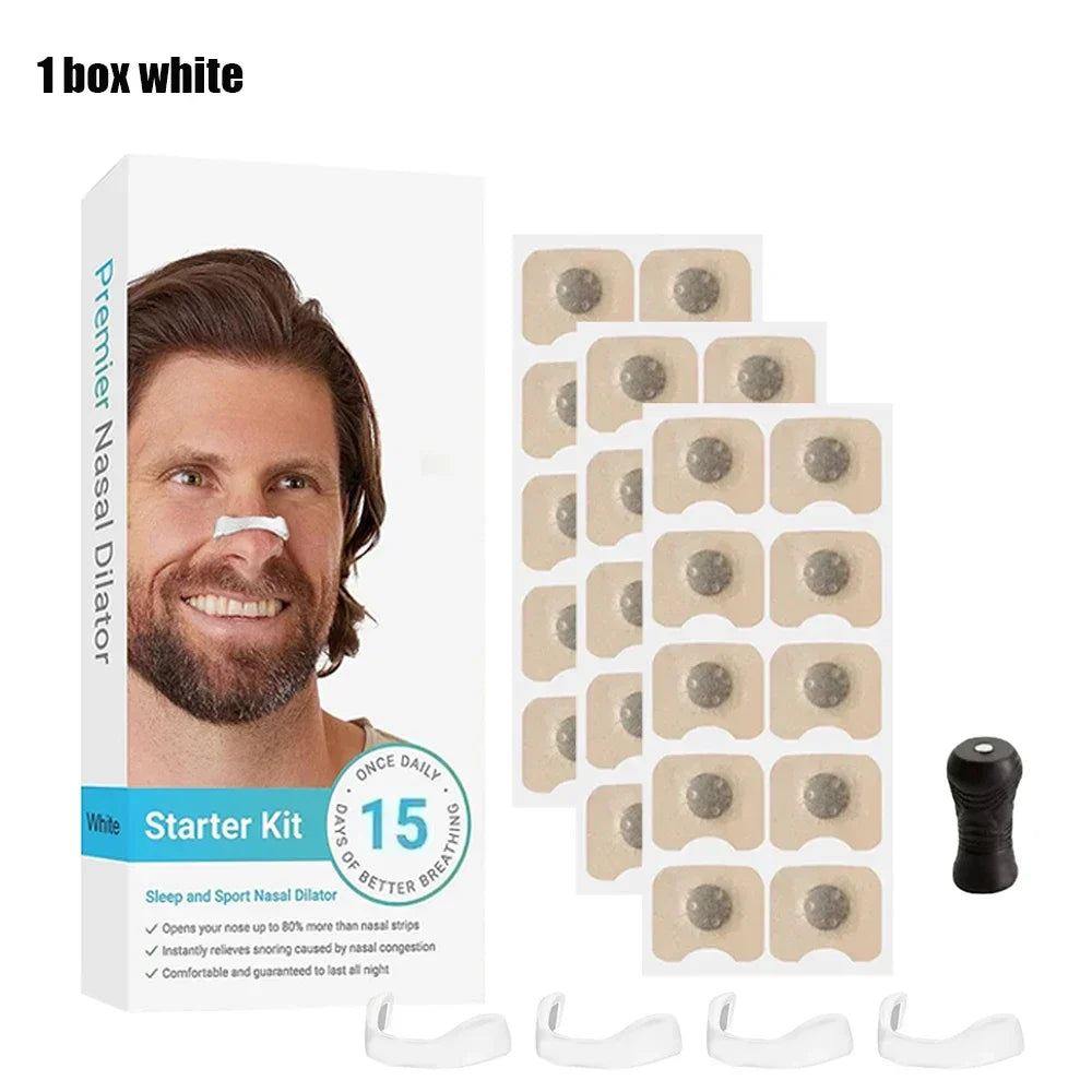 Skin Safe Nasal Strips,Nasal Dilator Intake Breathing Nasal Strip Starter Kit Boost Oxygen Reduce Snoring,Magnetic Nose Strips