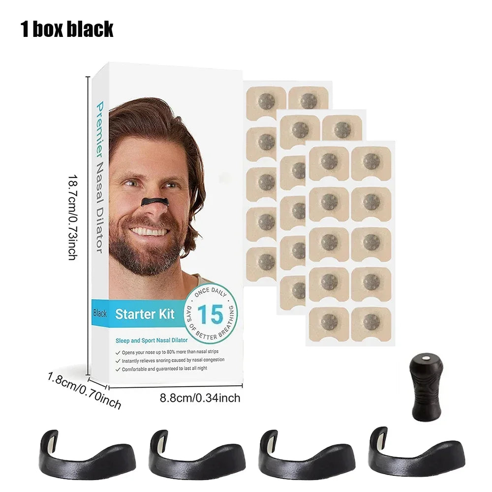 Skin Safe Nasal Strips,Nasal Dilator Intake Breathing Nasal Strip Starter Kit Boost Oxygen Reduce Snoring,Magnetic Nose Strips