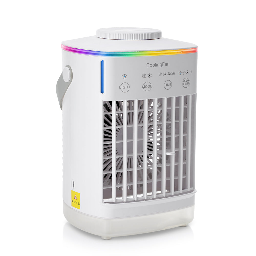 Desktop Air Cooler: LED Night Light & Portable Humidifier
