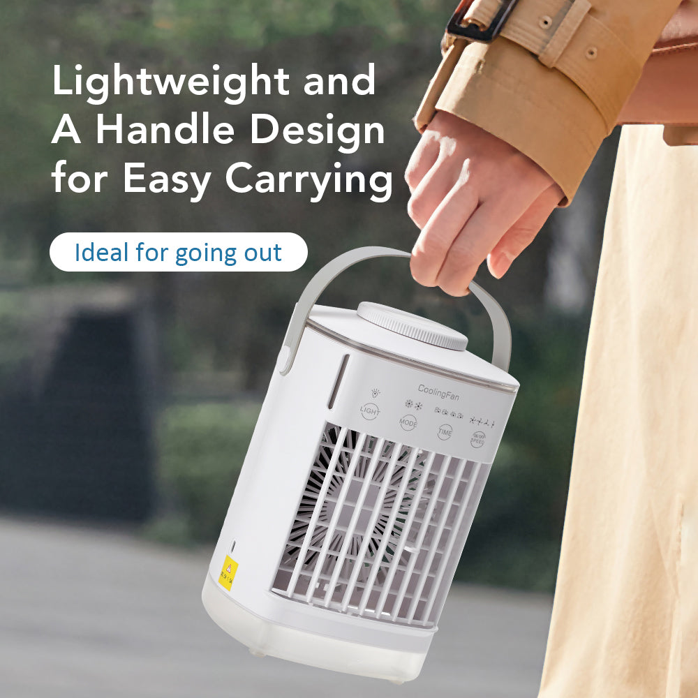 Desktop Air Cooler: LED Night Light & Portable Humidifier