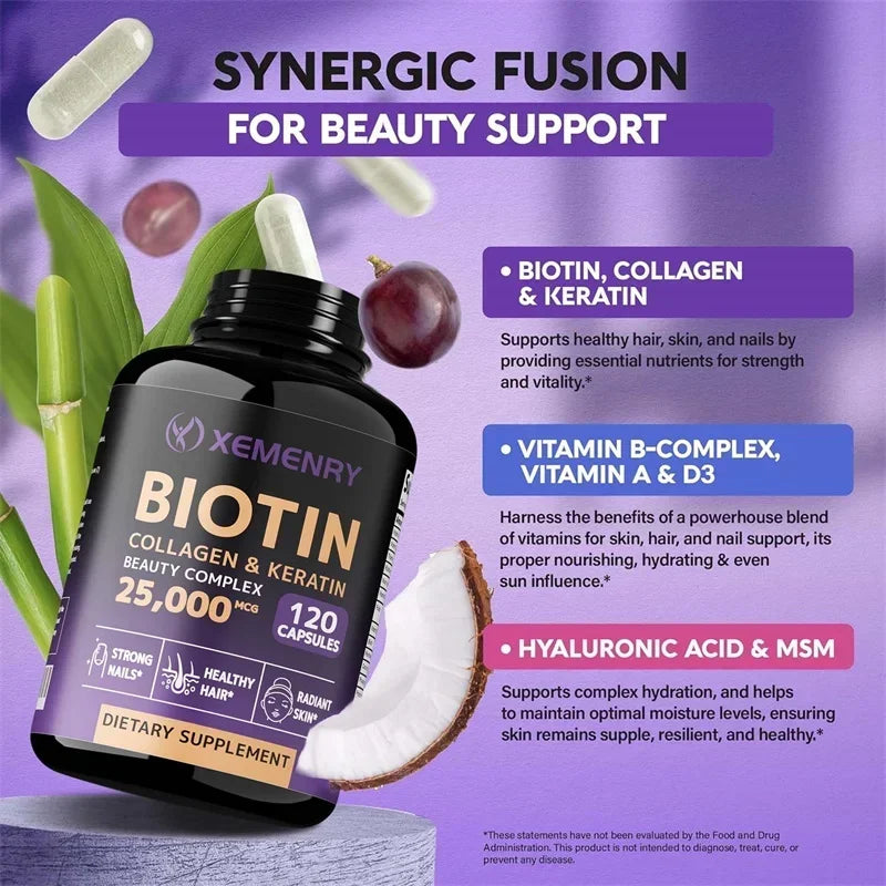 Biotin Collagen Keratin Capsules - Boost Hair, Skin & Nails