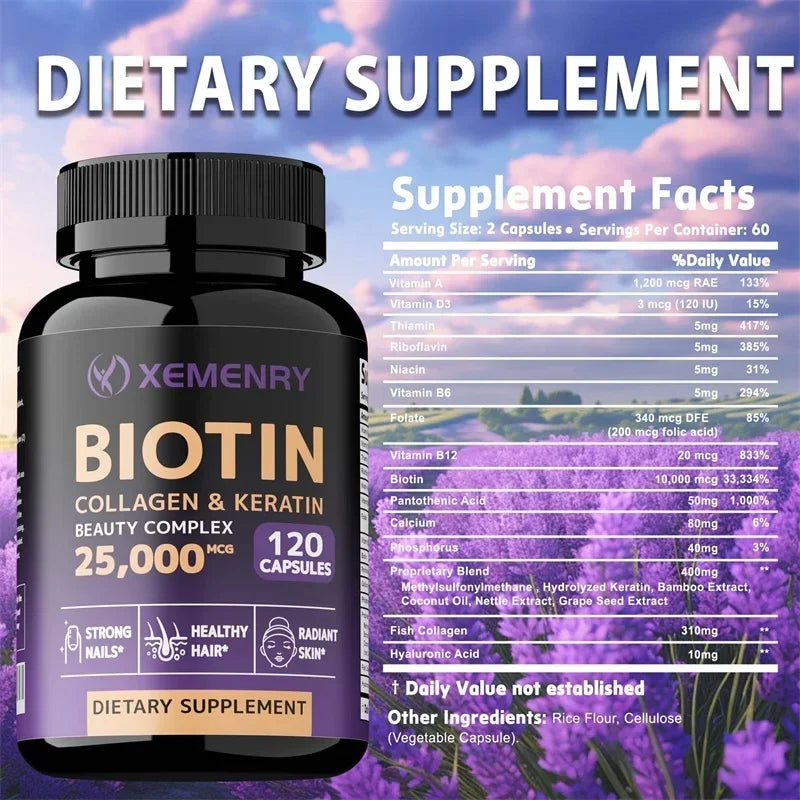 Biotin Collagen Keratin Capsules - Boost Hair, Skin & Nails