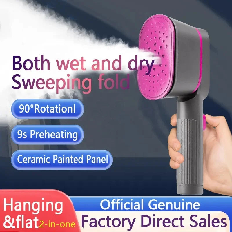 2-in-1 1000W Garment Steamer & Iron - Compact for Travel